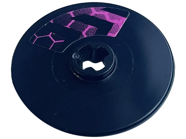 Technic, Disk 3 x 3 with Chevrons and Dark Pink Honeycomb Pattern Model Right Side (Sticker) - Set 42164