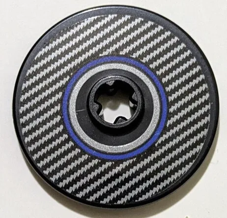 Technic, Disk 3 x 3 with Silver Carbon Fiber and Blue Circle Pattern Model Right Side (Sticker) - Sets 42151 / 42162