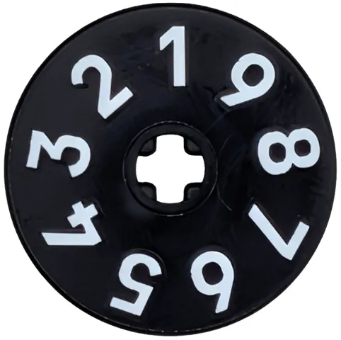 Technic, Disk 3 x 3 with White Numbers 1 to 9 Pattern