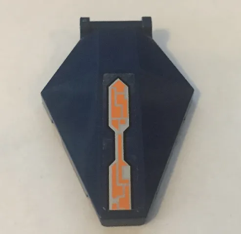 Windscreen 6 x 4 x 1 Hexagonal with Bar Handle with Orange and Silver Circuitry Pattern (Sticker) - Set 70351