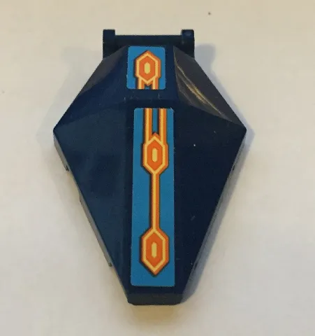 Windscreen 6 x 4 x 1 Hexagonal with Bar Handle with Orange and Yellow Lines and Hexagons Pattern (Stickers) - Set 72004