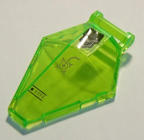 Windscreen 6 x 4 x 1 Hexagonal with Bar Handle with Black Short Stripe and Silver Head-Up Display (HUD) Pattern (Stickers) - Set 72002