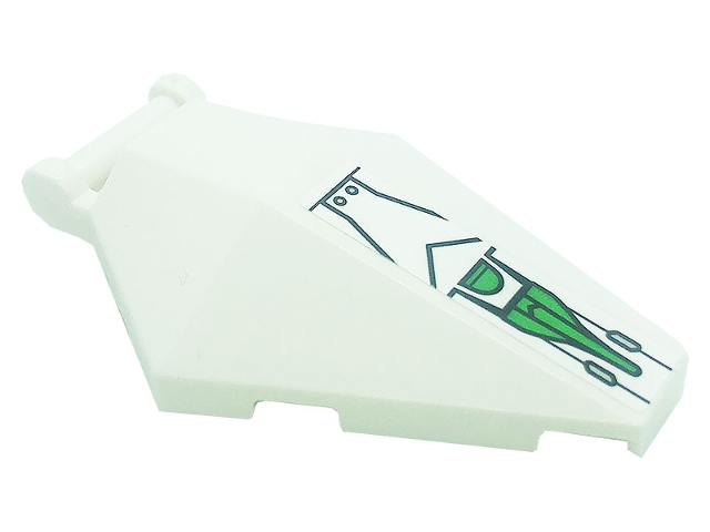 Windscreen 6 x 4 x 1 Hexagonal with Bar Handle with Silver Dots, Black Lines and Bright Green Pattern (Sticker) - Set 80020