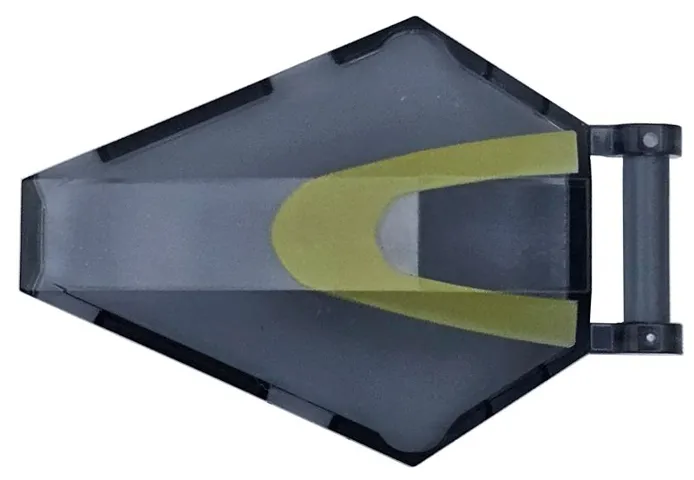 Windscreen 6 x 4 x 1 Hexagonal with Bar Handle with Olive Green Curved Stripe Pattern