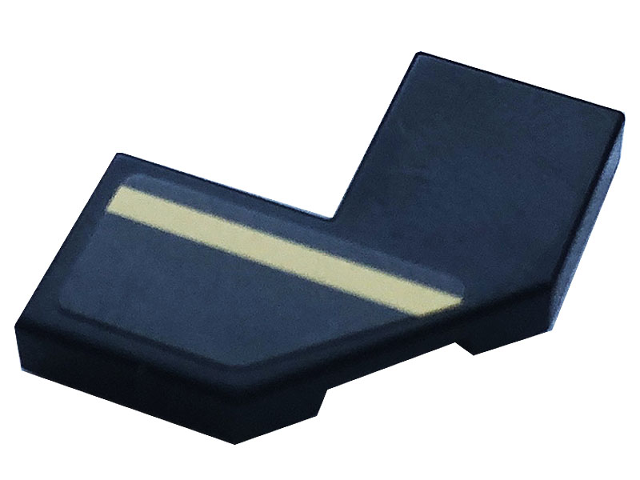 Tile, Modified Facet 2 x 2 with Gold Stripe Straight Pattern Model Left Side (Sticker) - Set 76899