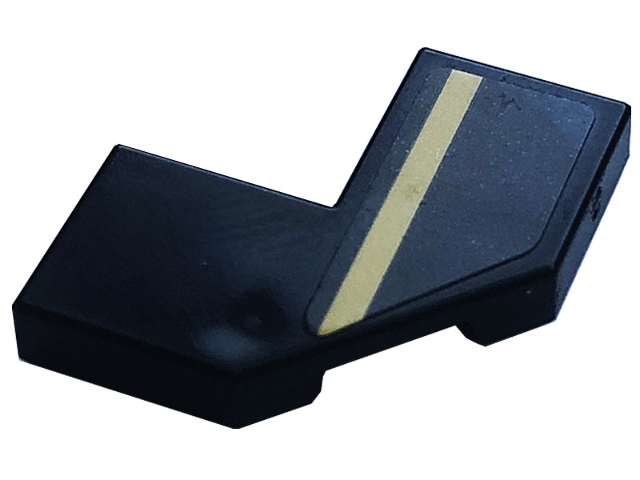 Tile, Modified Facet 2 x 2 with Gold Stripe Straight Pattern Model Right Side (Sticker) - Set 76899