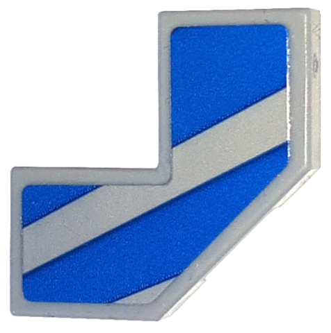 Tile, Modified Facet 2 x 2 with Blue Stripes Pattern Model Left Side (Sticker) - Set 76917