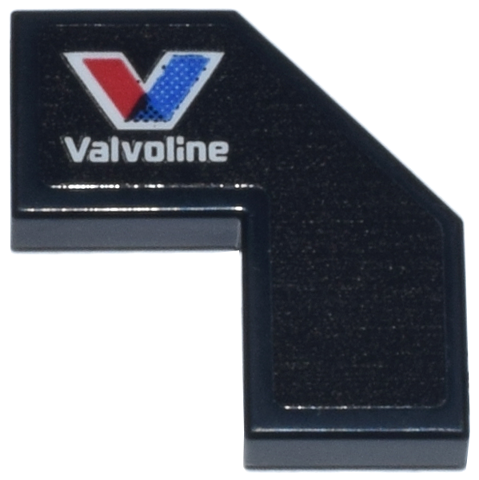 Tile, Modified Facet 2 x 2 with White 'Valvoline' Logo Pattern Model Right Side (Sticker) - Set 76925