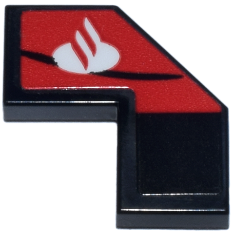 Tile, Modified Facet 2 x 2 with White Santander Logo on Red Panel Pattern Model Right Side (Sticker) - Set 77242