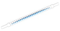Hose, Flexible Ribbed with 8mm Ends 10L / 8.0cm with Blue Center Pattern