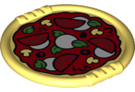 Duplo Utensil Disk with Pizza with Tomatoes, Cheese Slices, Basil, Mushrooms and Olives Pattern
