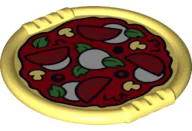 Duplo Utensil Disk with Pizza with Tomatoes, Cheese Slices, Basil, Mushrooms and Olives Pattern