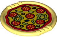 Duplo Utensil Disk with Pizza with Salami, Peppers and Olives Pattern