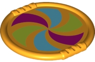 Duplo Utensil Disk with Magenta, Lime, and Medium Azure Pinwheel Pattern