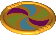 Duplo Utensil Disk with Magenta, Lime, and Medium Azure Pinwheel Pattern