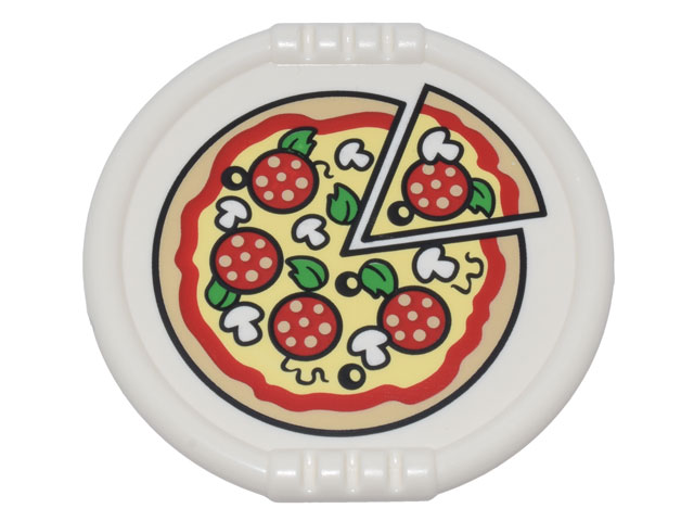 Duplo Utensil Disk with Pizza with Pepperoni, Mushrooms, Basil, and Black Olives Pattern