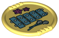 Duplo Utensil Disk with Xylophone, Shell Mallets, and Starfish Pattern