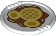 Duplo Utensil Disk with Mickey Mouse Logo Waffle with Syrup Pattern