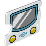 Duplo Door / Window Pane 1 x 4 x 3 with Semi Oval Cutout with Windshield, Headlights and Train Logo Pattern