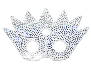 Minifigure Cape Cloth, Pointed Collar with 7 Points and Silver Iridescent Dots Pattern