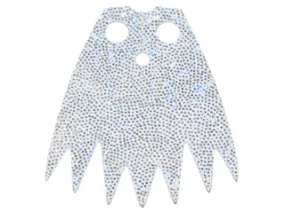Minifigure Cape Cloth, 7 Points with Silver Iridescent Dots Pattern