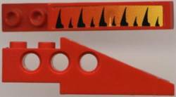 Technic Slope 6 x 1 x 1 2/3 with Tiger Stripes and Yellow-up-to-Red Fade Pattern Right (Sticker) - Set 8229