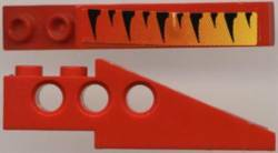 Technic Slope 6 x 1 x 1 2/3 with Tiger Stripes and Yellow-up-to-Red Fade Pattern Left (Sticker) - Set 8229