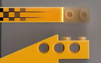 Technic Slope 6 x 1 x 1 2/3 with Fading Checkered Stripes Pattern Left (Sticker) - Set 8445