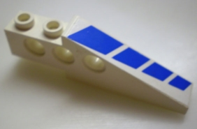 Technic Slope 6 x 1 x 1 2/3 with Blue Stripes Pattern Right (Sticker) - Set 8824