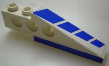 Technic Slope 6 x 1 x 1 2/3 with Blue Stripes and Blue on Bottom Pattern Right (Stickers) - Set 8824