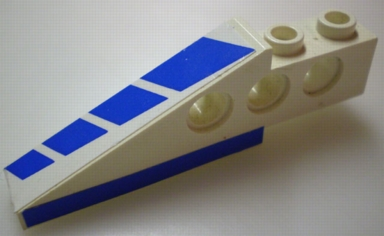 Technic Slope 6 x 1 x 1 2/3 with Blue Stripes and Blue on Bottom Pattern Left (Stickers) - Set 8824