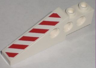 Technic Slope 6 x 1 x 1 2/3 with Red and White Danger Stripes Pattern Right (Sticker) - Set 7207