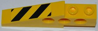 Technic Slope 6 x 1 x 1 2/3 with Black and Yellow Danger Stripes Pattern Model Left Side (Sticker) - Set 7746