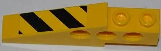 Technic Slope 6 x 1 x 1 2/3 with Black and Yellow Danger Stripes Pattern Model Right Side (Sticker) - Set 7746