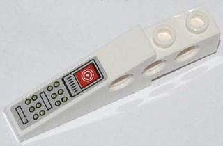 Technic Slope 6 x 1 x 1 2/3 with White Circles in Red Rectangle, Black Rectangles and Olive Green Buttons Pattern (Sticker) - Set 79121