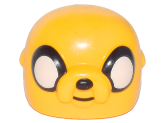 Minifigure, Head, Modified Dog with Jake the Dog Pattern