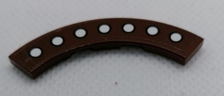 Tile, Round Corner 4 x 4 Macaroni with Black Outlined 7 White Dots Pattern (Sticker) - Set 75977