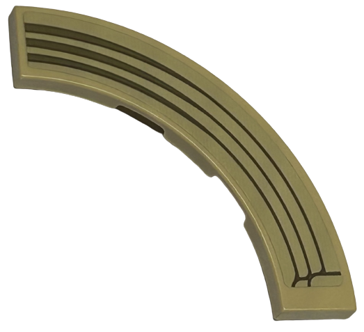 Tile, Round Corner 4 x 4 Macaroni with Dark Tan Curved Arch Pattern Model Right Side (Sticker) - Set 76413