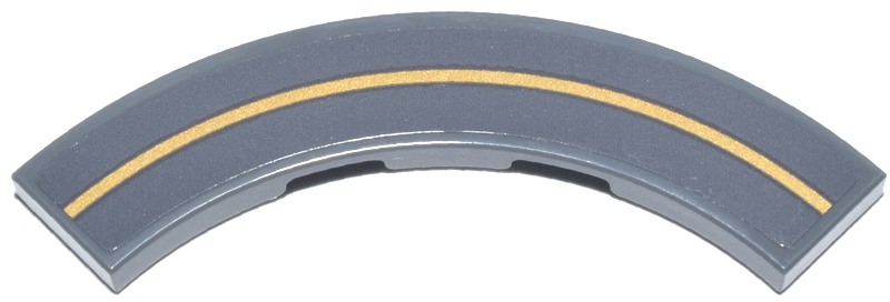 Tile, Round Corner 4 x 4 Macaroni with Thin Gold Curved Line Pattern (Sticker) - Set 75385