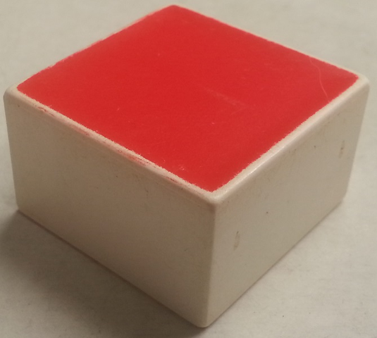 Duplo, Tile 2 x 2 x 1 with Flat Sides with Shape Red Square Pattern