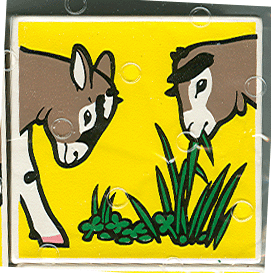 Duplo, Tile 2 x 2 x 1 with Goat Mosaic Picture 11 Pattern