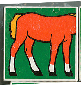 Duplo, Tile 2 x 2 x 1 with Horse Mosaic Picture 07 Pattern