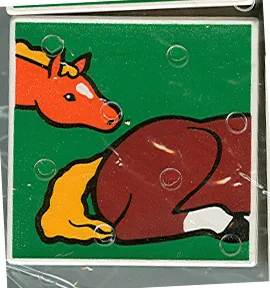 Duplo, Tile 2 x 2 x 1 with Horse Mosaic Picture 08 Pattern