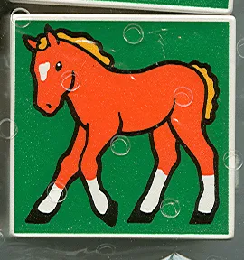 Duplo, Tile 2 x 2 x 1 with Horse Mosaic Picture 12 Pattern