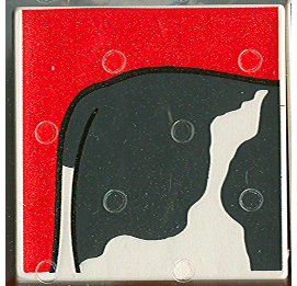Duplo, Tile 2 x 2 x 1 with Cow Mosaic Picture 01 Pattern