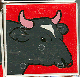 Duplo, Tile 2 x 2 x 1 with Cow Mosaic Picture 03 Pattern