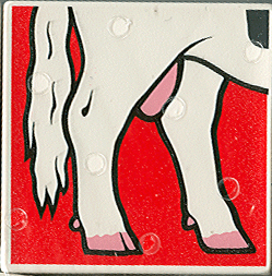 Duplo, Tile 2 x 2 x 1 with Cow Mosaic Picture 04 Pattern