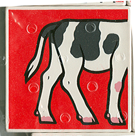 Duplo, Tile 2 x 2 x 1 with Cow Mosaic Picture 07 Pattern