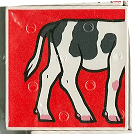 Duplo, Tile 2 x 2 x 1 with Cow Mosaic Picture 07 Pattern