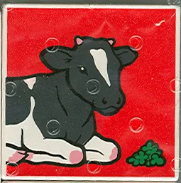 Duplo, Tile 2 x 2 x 1 with Cow Mosaic Picture 11 Pattern